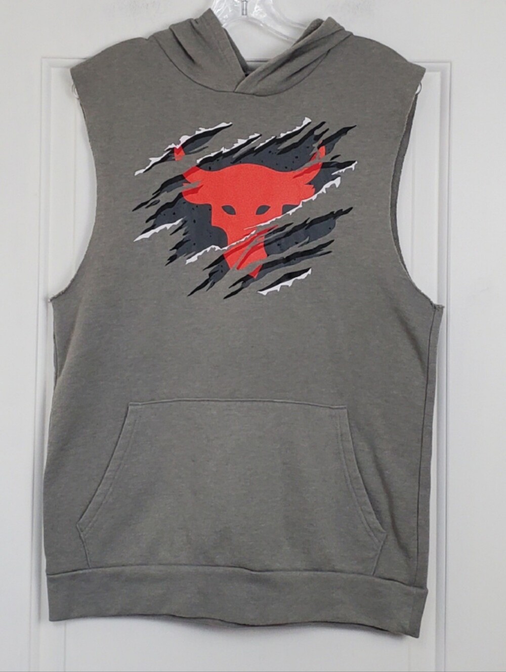 Under Armour Project Rock Youth Rival Fleece Sleeveles Hoodie - Size YXL - GUC